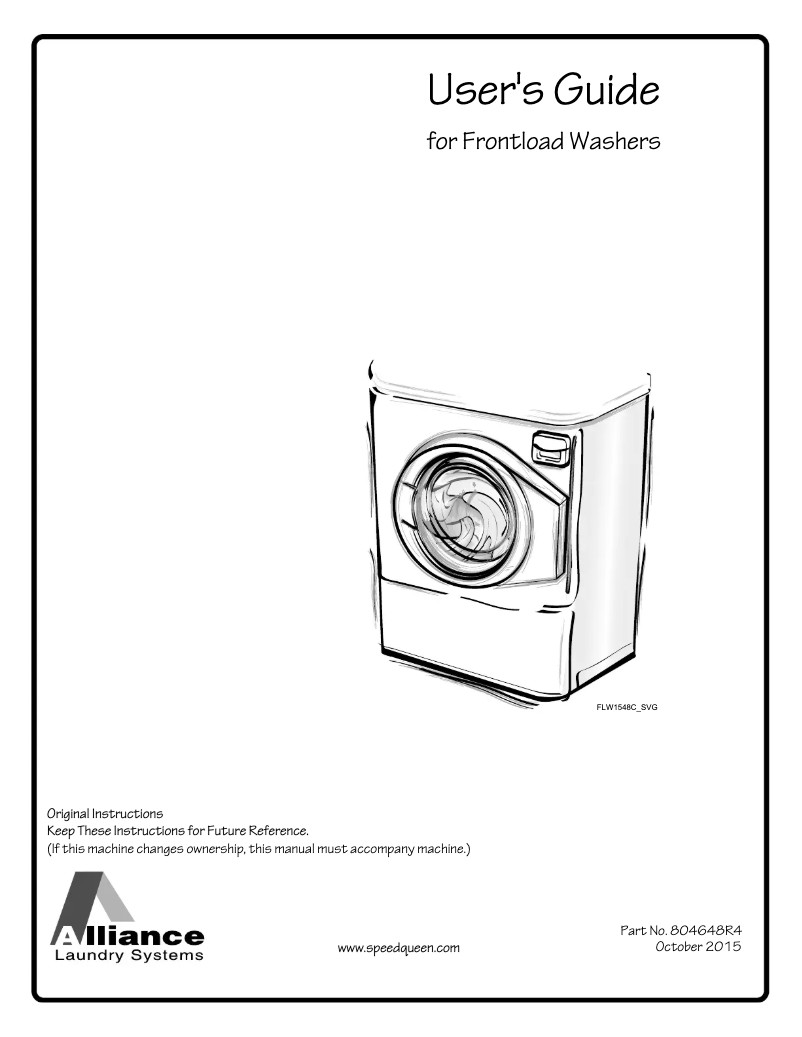 Página 1 del manual Manual de usuario Speed Queen AFNE9RSP113TW01