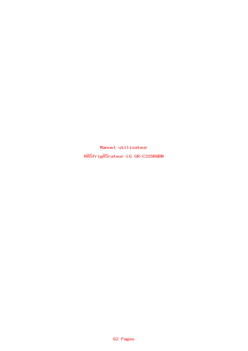 Page 1 de la notice Manuel utilisateur LG GR-C325RQBN