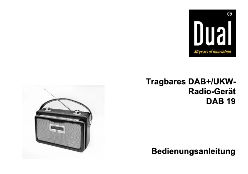 Page 1 de la notice Manuel utilisateur Dual DAB 19