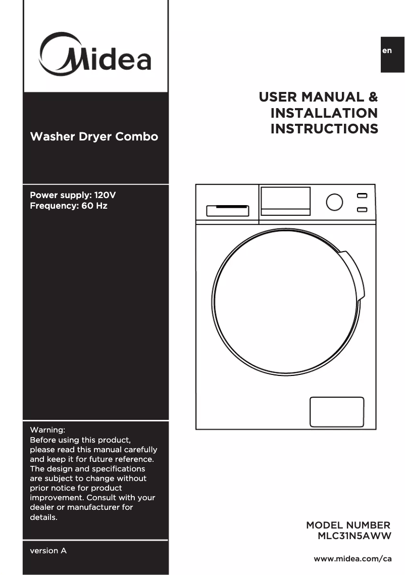 Página 1 del manual Manual de usuario Midea MLC31N5AWW