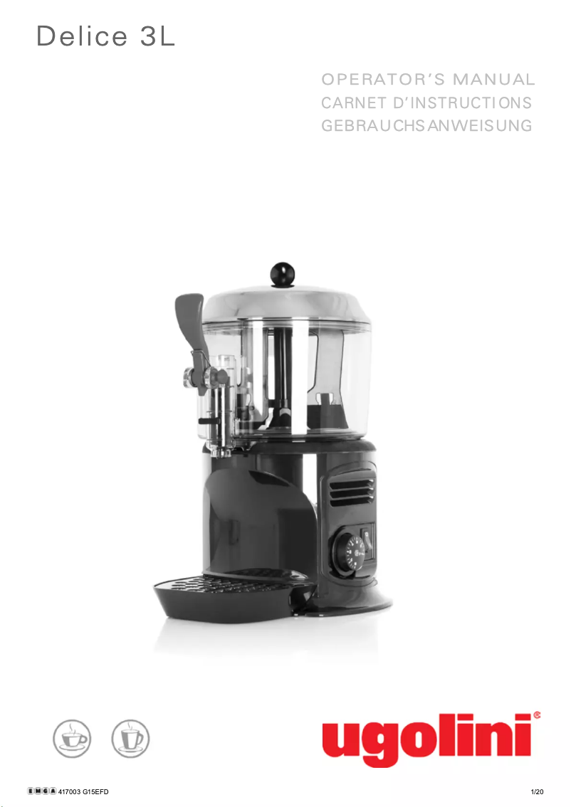 Página 1 del manual Manual de usuario Ugolini Delice 3L