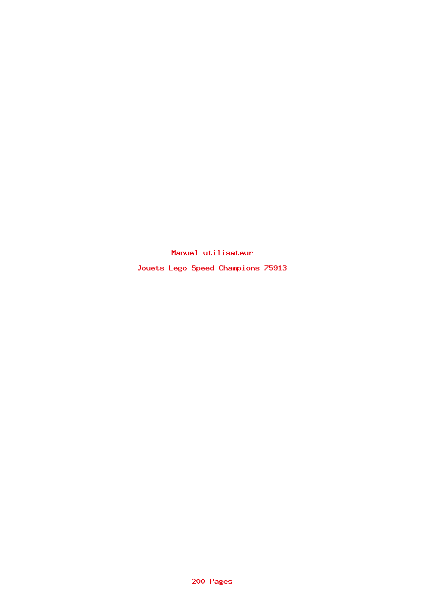 Page 1 de la notice Manuel utilisateur Lego Speed Champions 75913