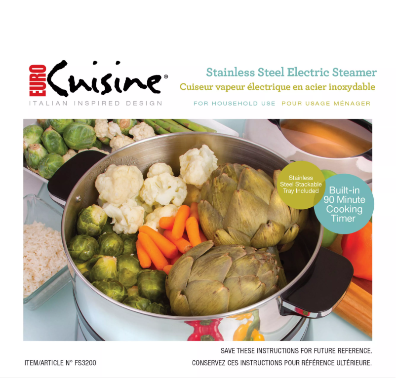 Page 1 de la notice Manuel utilisateur Euro Cuisine FS3200