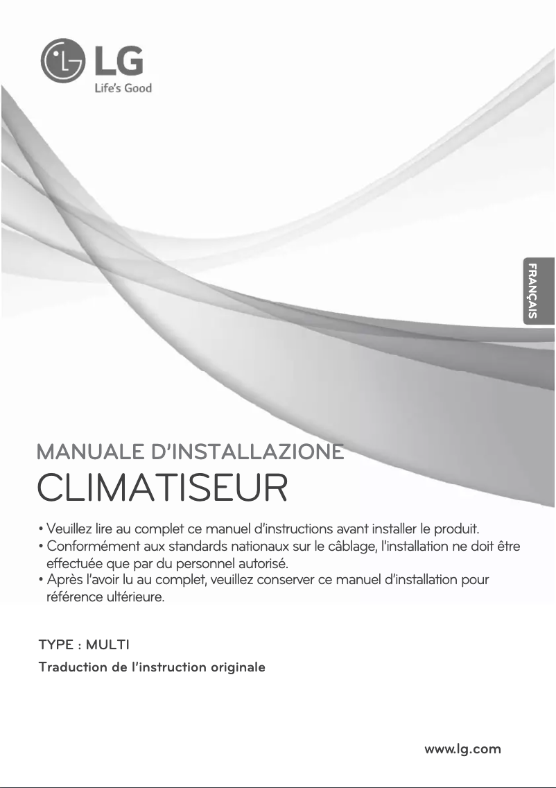 Page 1 of the manual Installation Guide LG MU5M30