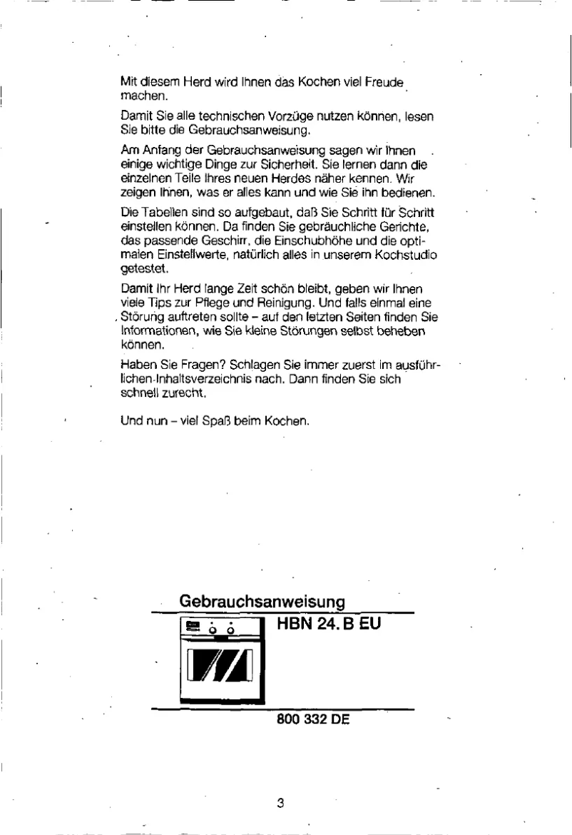 Page 1 of the manual User Manual Bosch HBN245b