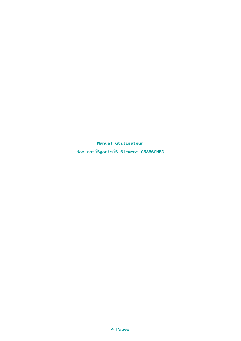 Page 1 de la notice Manuel utilisateur Siemens CS856GNB6