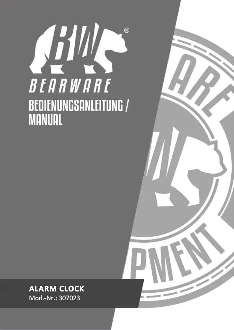 Page 1 de la notice Manuel utilisateur Bearware 307023