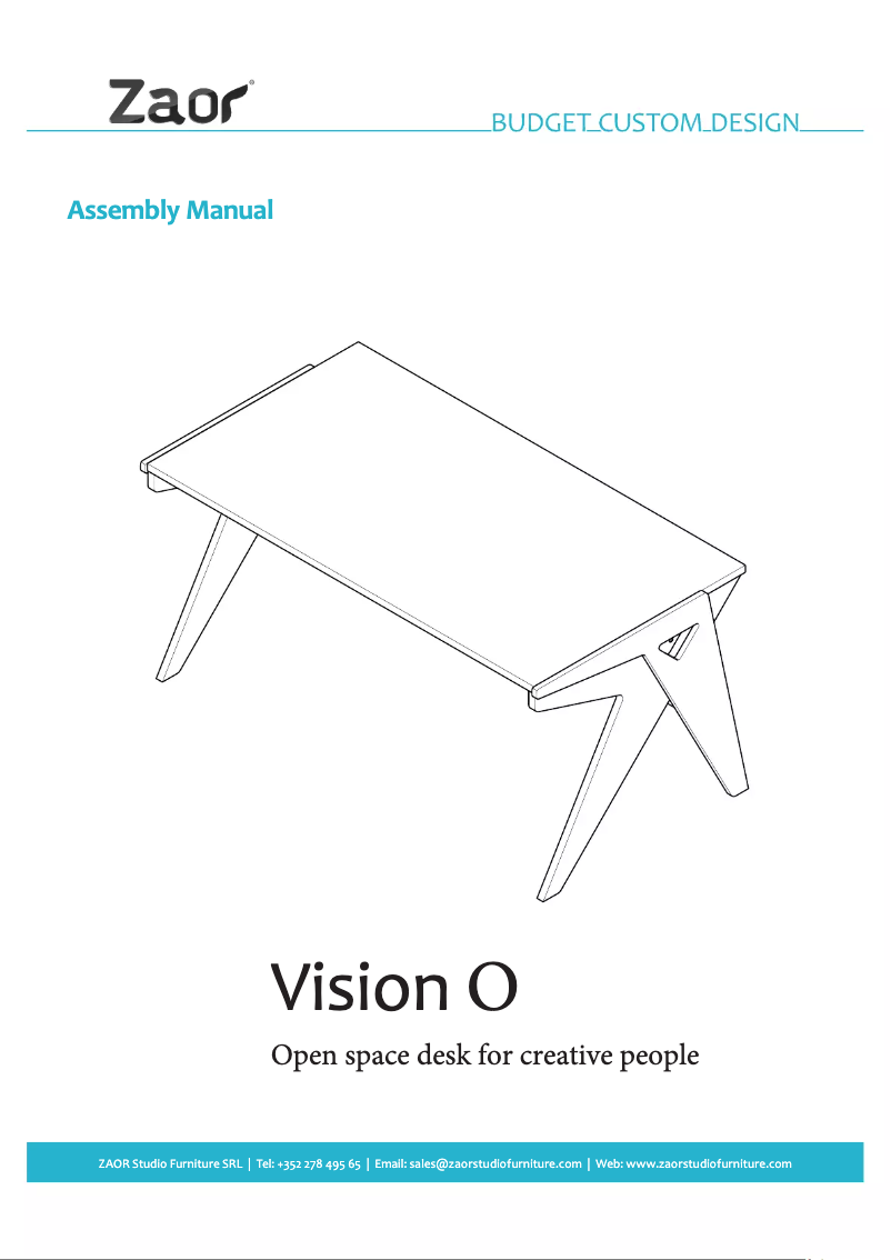 Page 1 de la notice Manuel utilisateur Zaor Vision O