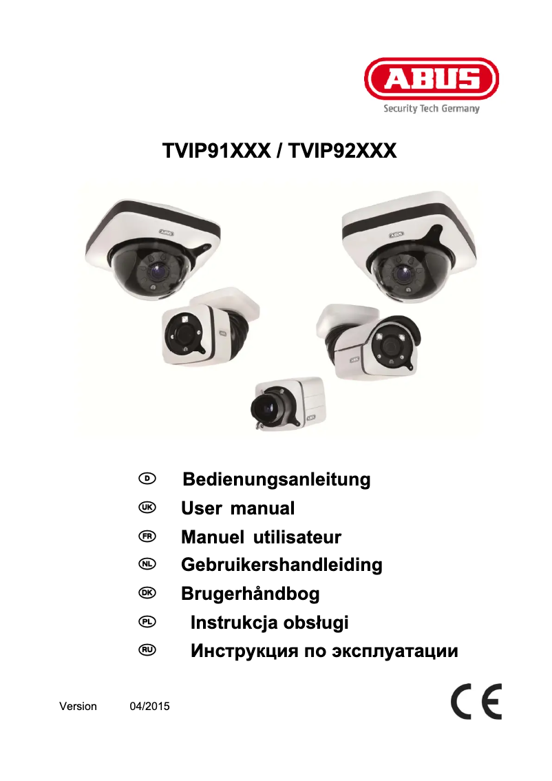 Page 1 de la notice Manuel utilisateur Abus TVIP92600