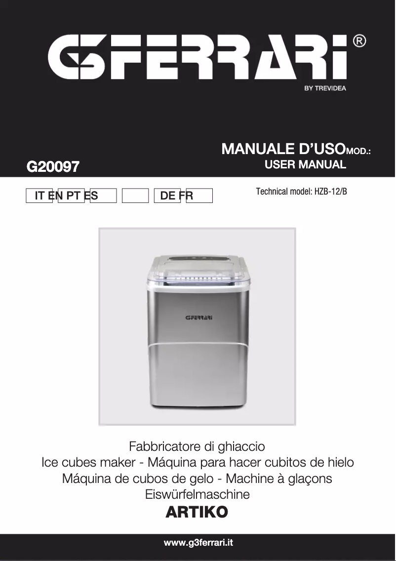 Page 1 de la notice Manuel utilisateur G3 Ferrari Artiko G20097