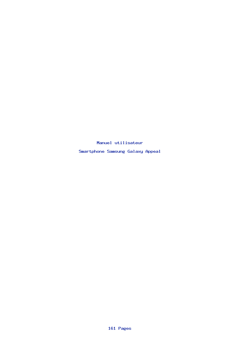 Page 1 de la notice Manuel utilisateur Samsung Galaxy Appeal