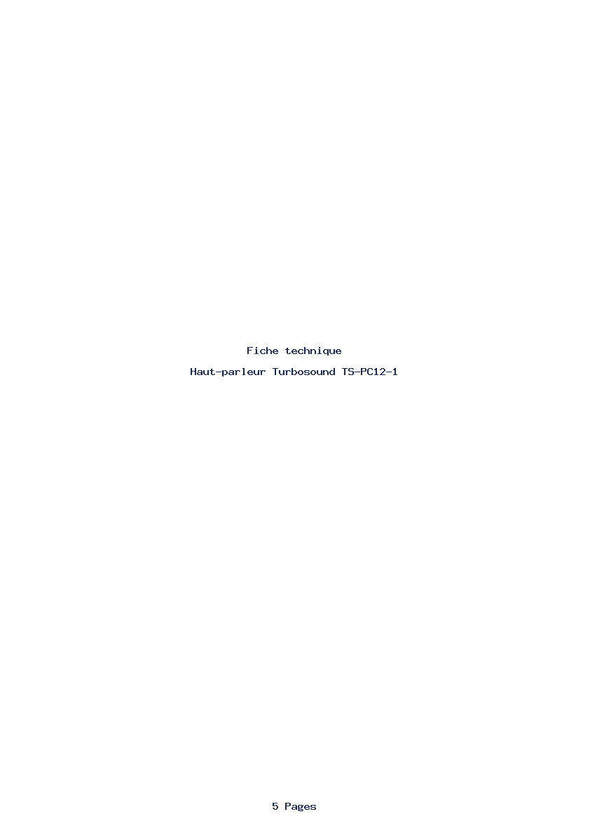 Page 1 de la notice Fiche technique Turbosound TS-PC12-1