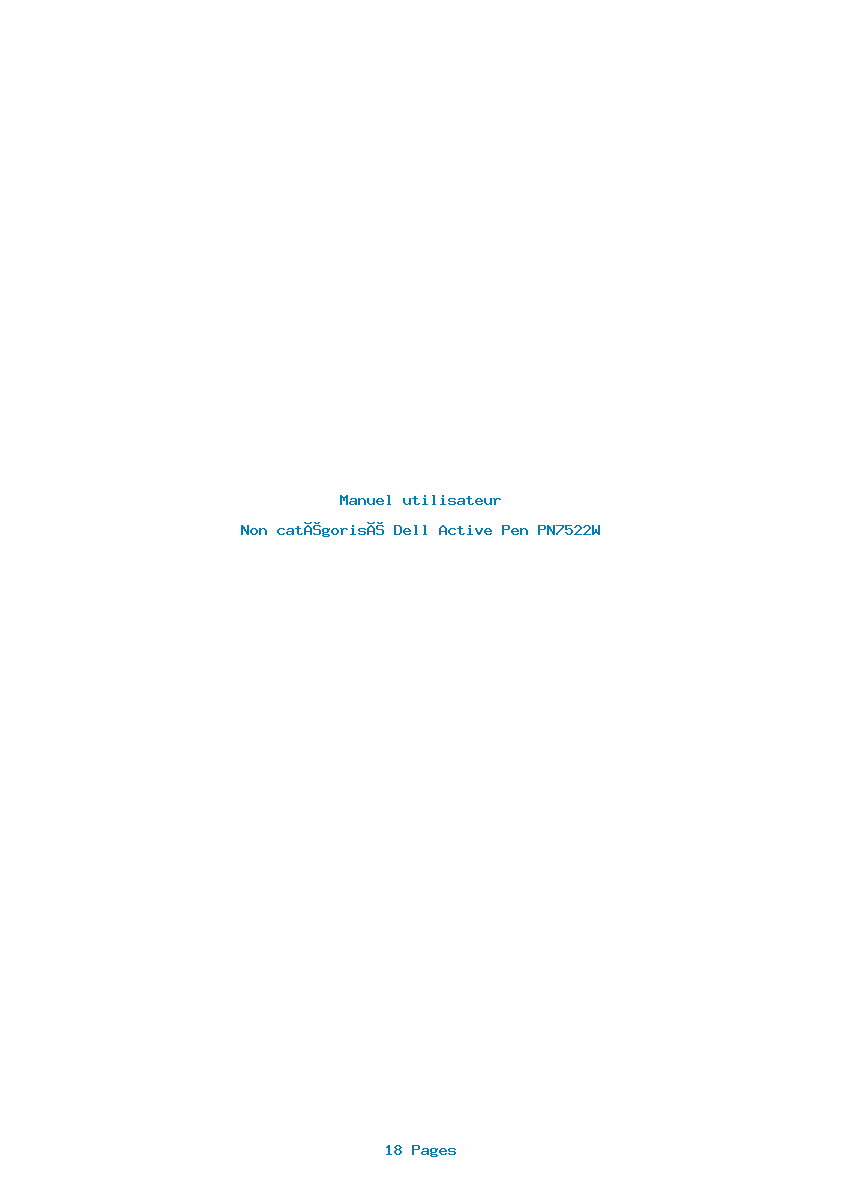 Page 1 de la notice Manuel utilisateur Dell Active Pen PN7522W