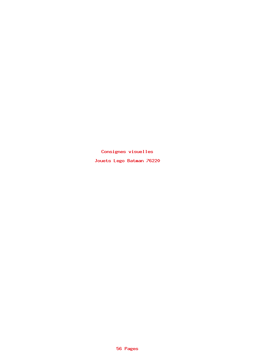 Page 1 de la notice Consignes visuelles Lego Batman 76220