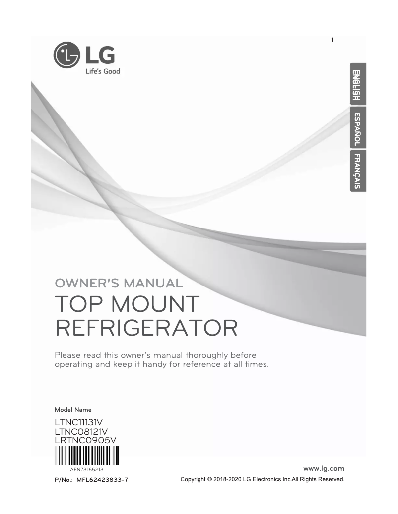 Page 1 de la notice Manuel utilisateur LG LRTNC0905V