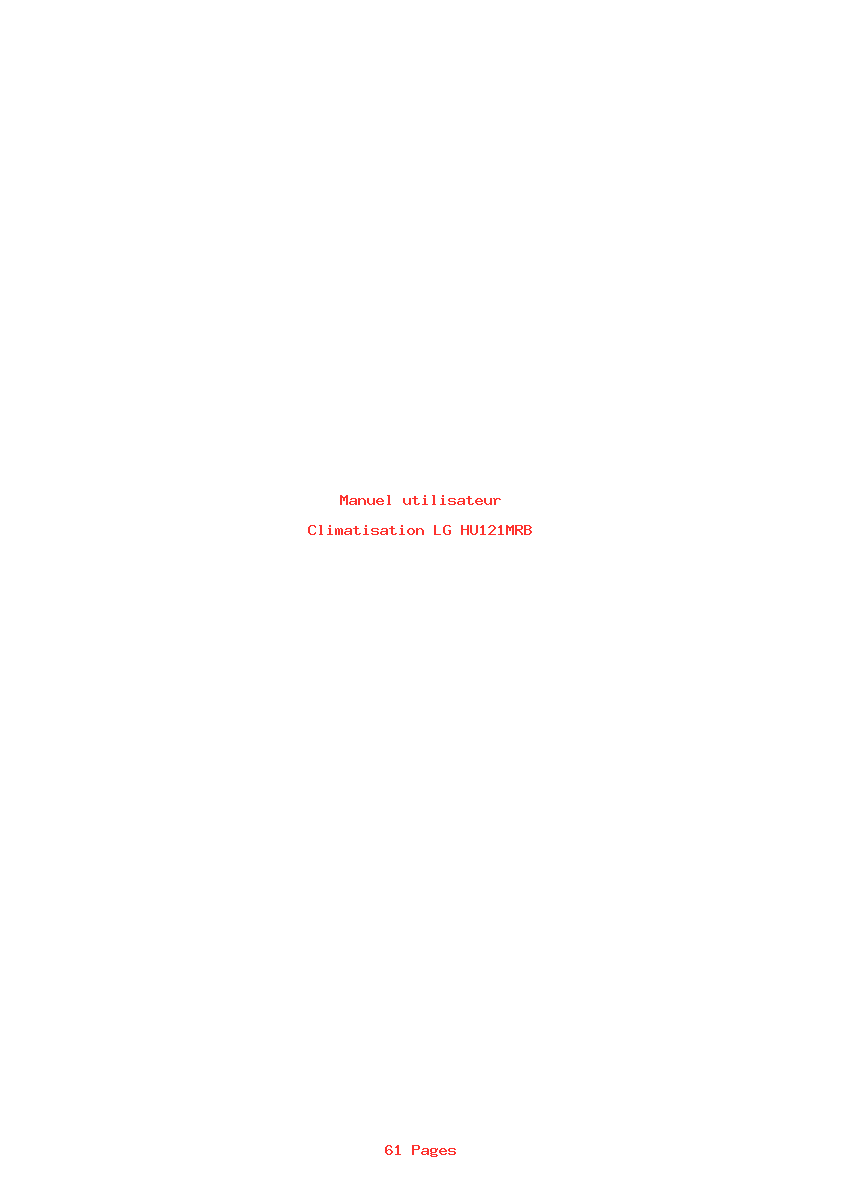 Page 1 de la notice Manuel utilisateur LG HU121MRB