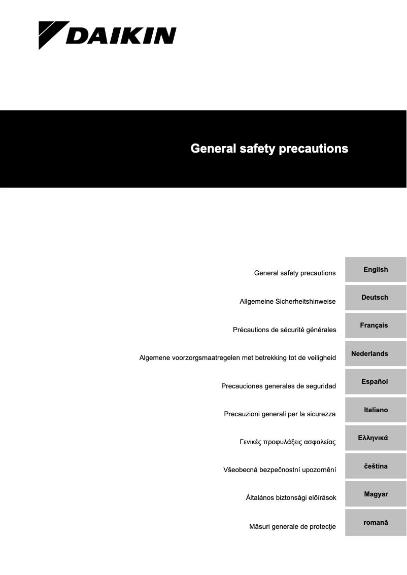 Page 1 de la notice Instructions de sécurité Daikin LRYEN10A7Y1