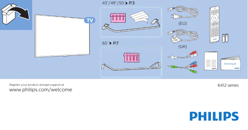 Page n°1 - Guide de démarrage rapide Philips 6000 series 65PUS6412