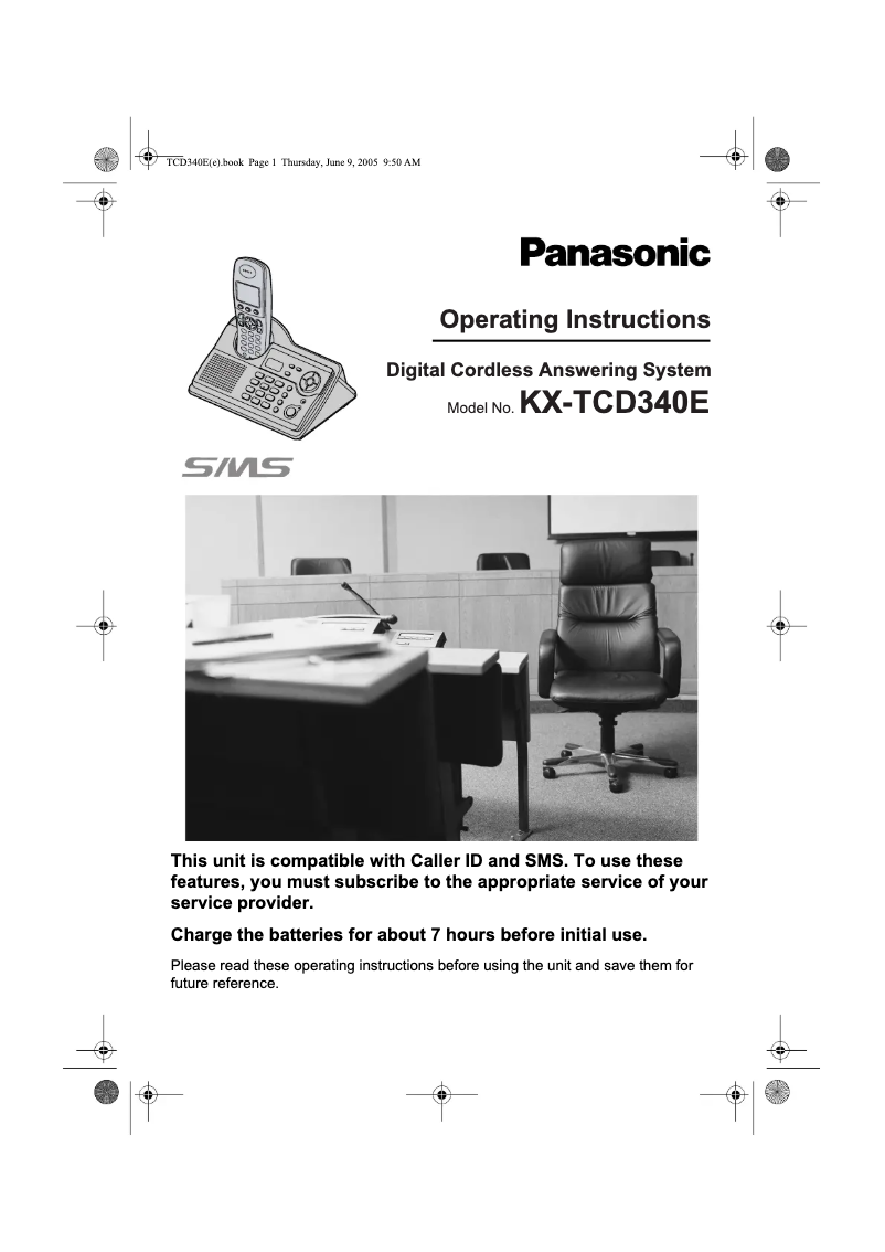 Imagen de la primera página del manual del dispositivo KX-TCD340E