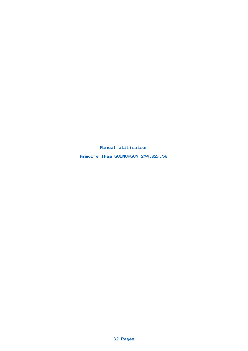 Page 1 de la notice Manuel utilisateur Ikea GODMORGON 204.927.56