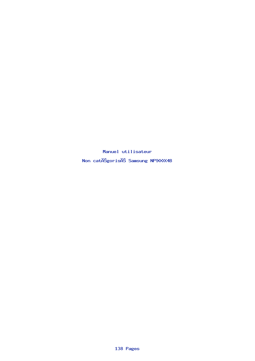 Page 1 de la notice Manuel utilisateur Samsung NP900X4B