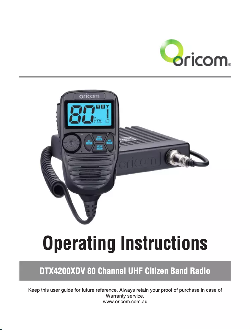 Página 1 del manual Manual de usuario Oricom DTX4200XDV