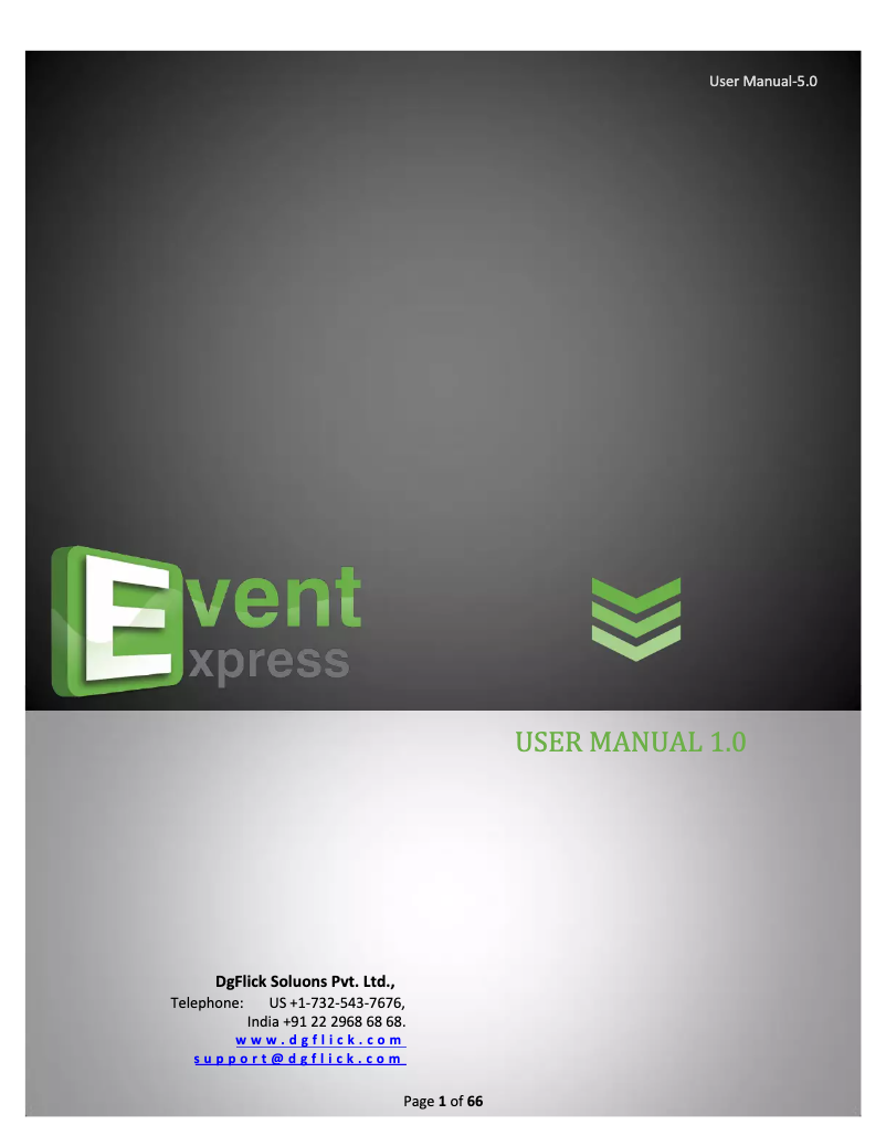 Page 1 de la notice Manuel utilisateur DgFlick Event Xpress