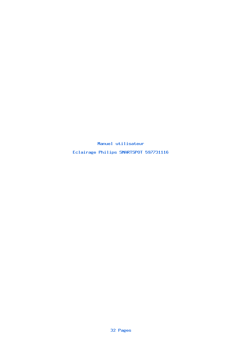Page 1 de la notice Manuel utilisateur Philips SMARTSPOT 597731116
