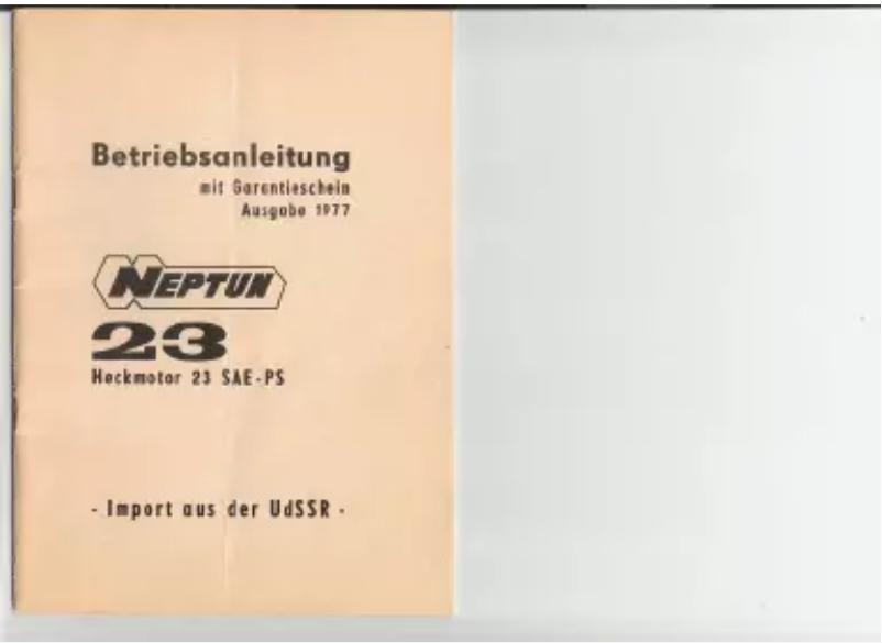 Page 1 de la notice Manuel utilisateur Neptun 23 SAE-PS