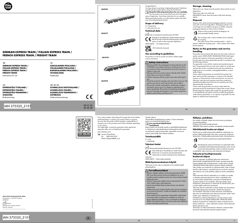 Page 1 de la notice Manuel utilisateur Playtive IAN 375520