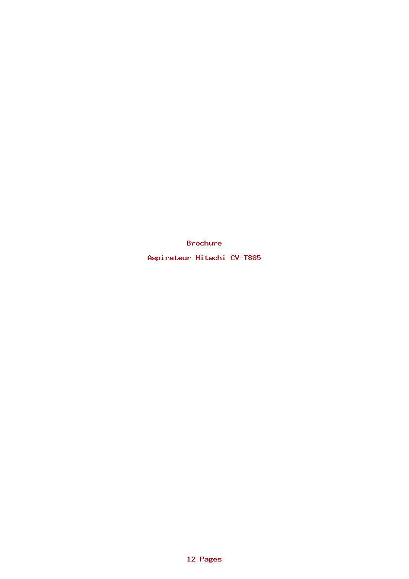 Page 1 de la notice Brochure Hitachi CV-T885