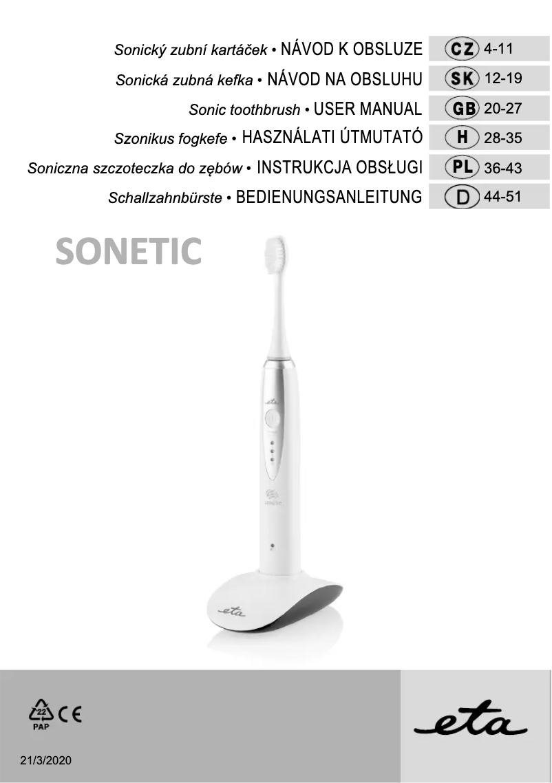 Página 1 del manual Manual de usuario Eta Sonetic 070790000