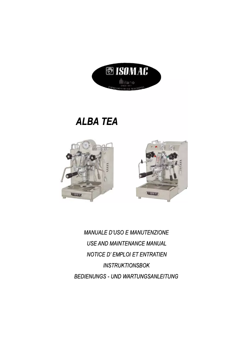 Page 1 de la notice Manuel utilisateur Isomac ALBA