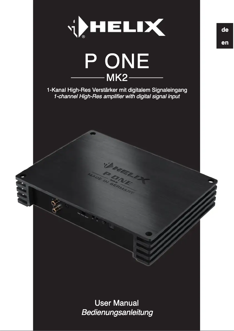 Página 1 del manual Manual de usuario Helix P ONE MK2