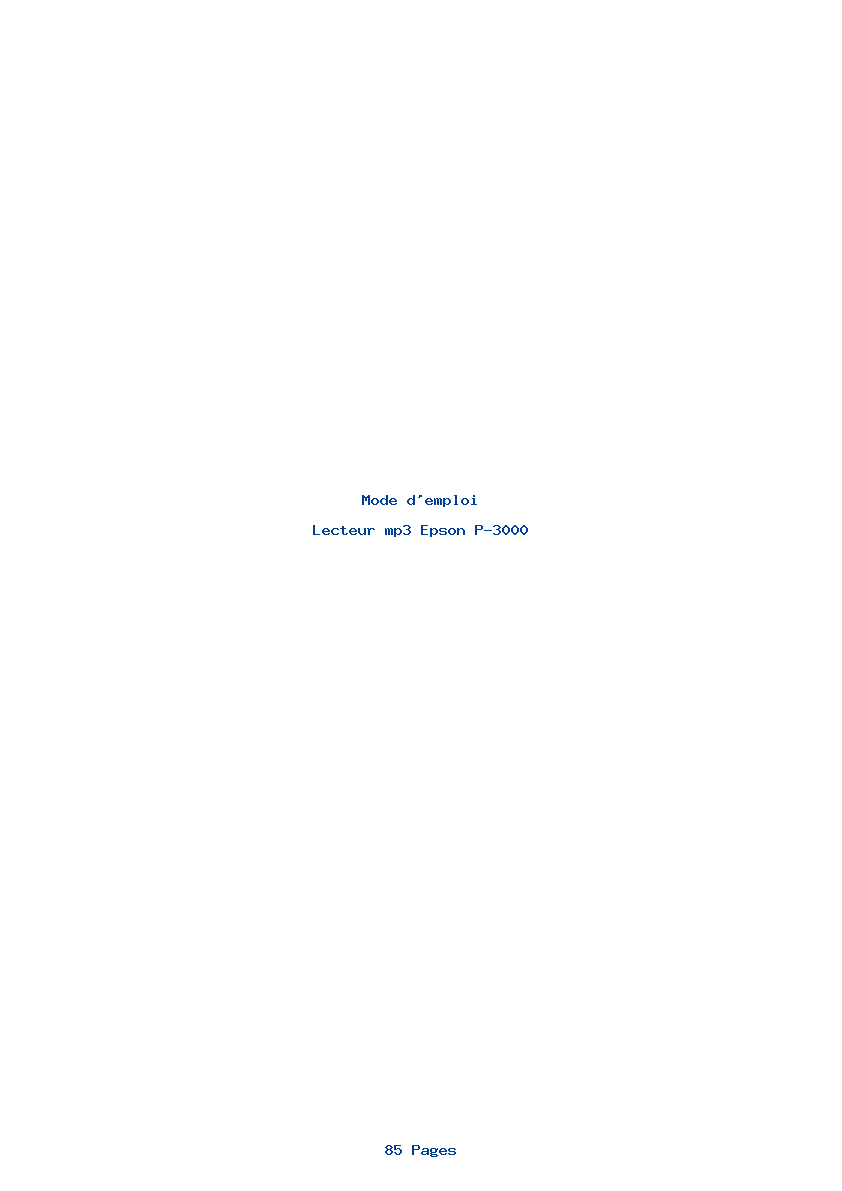 Page 1 de la notice Mode d'emploi Epson P-3000