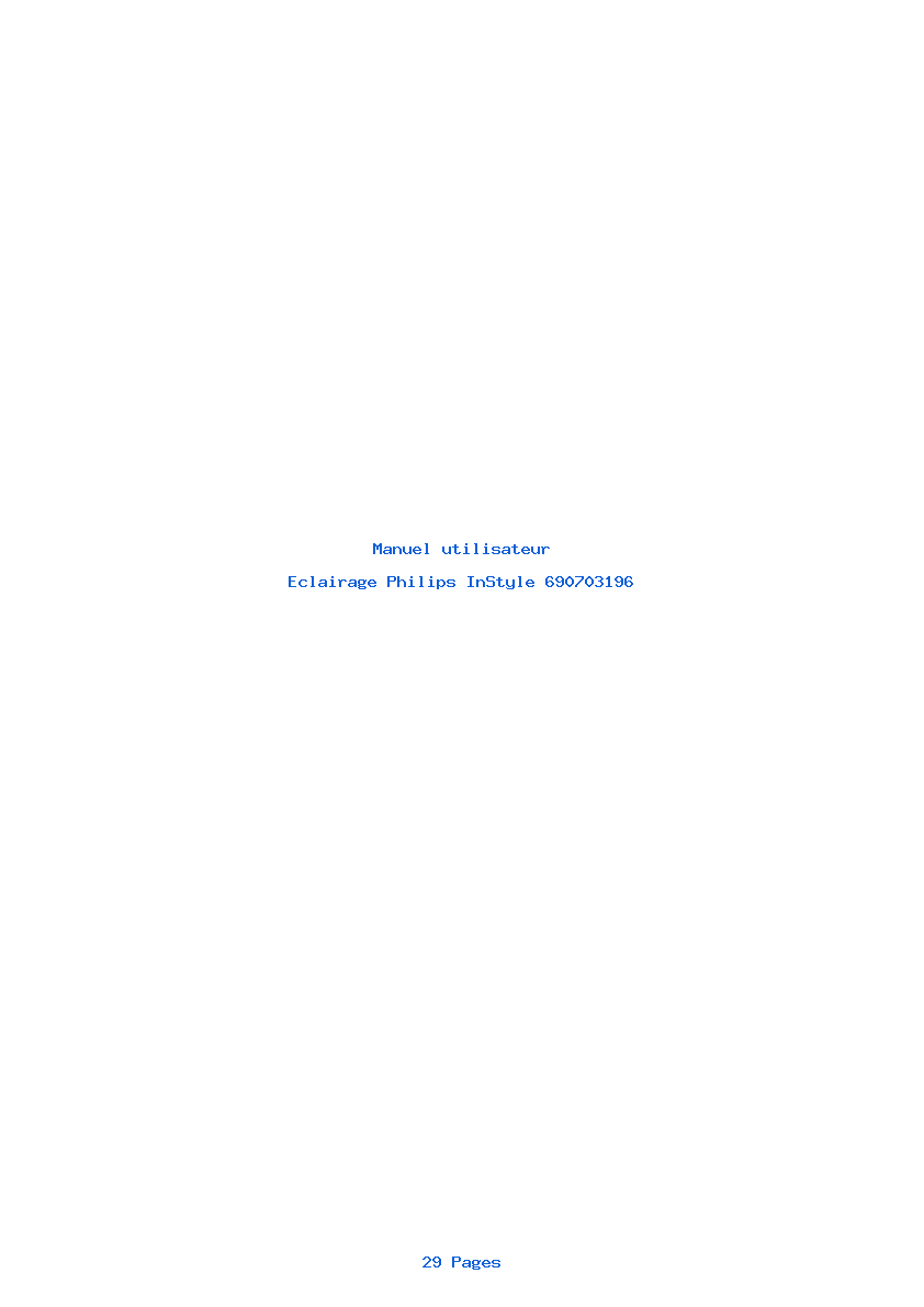 Page 1 de la notice Manuel utilisateur Philips InStyle 690703196