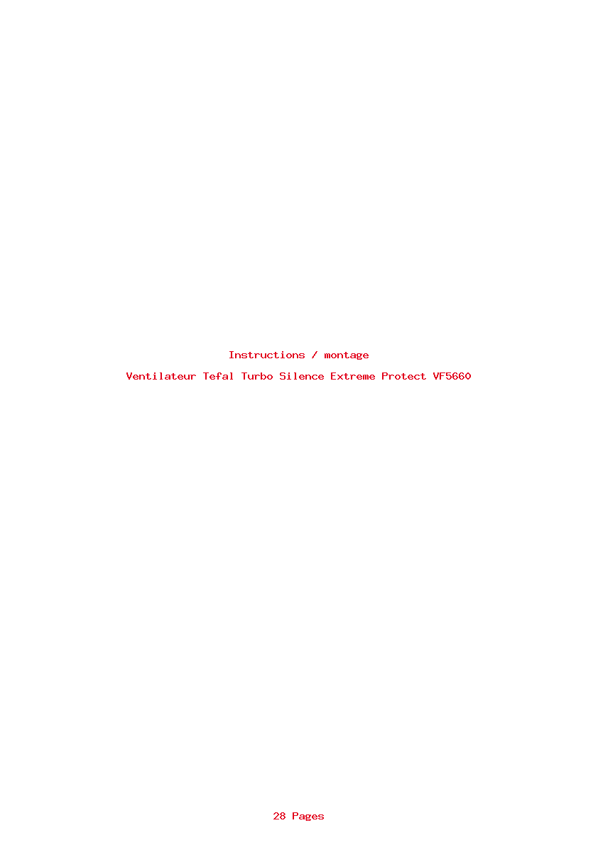 Page 1 de la notice Instructions / montage Tefal Turbo Silence Extreme Protect VF5660