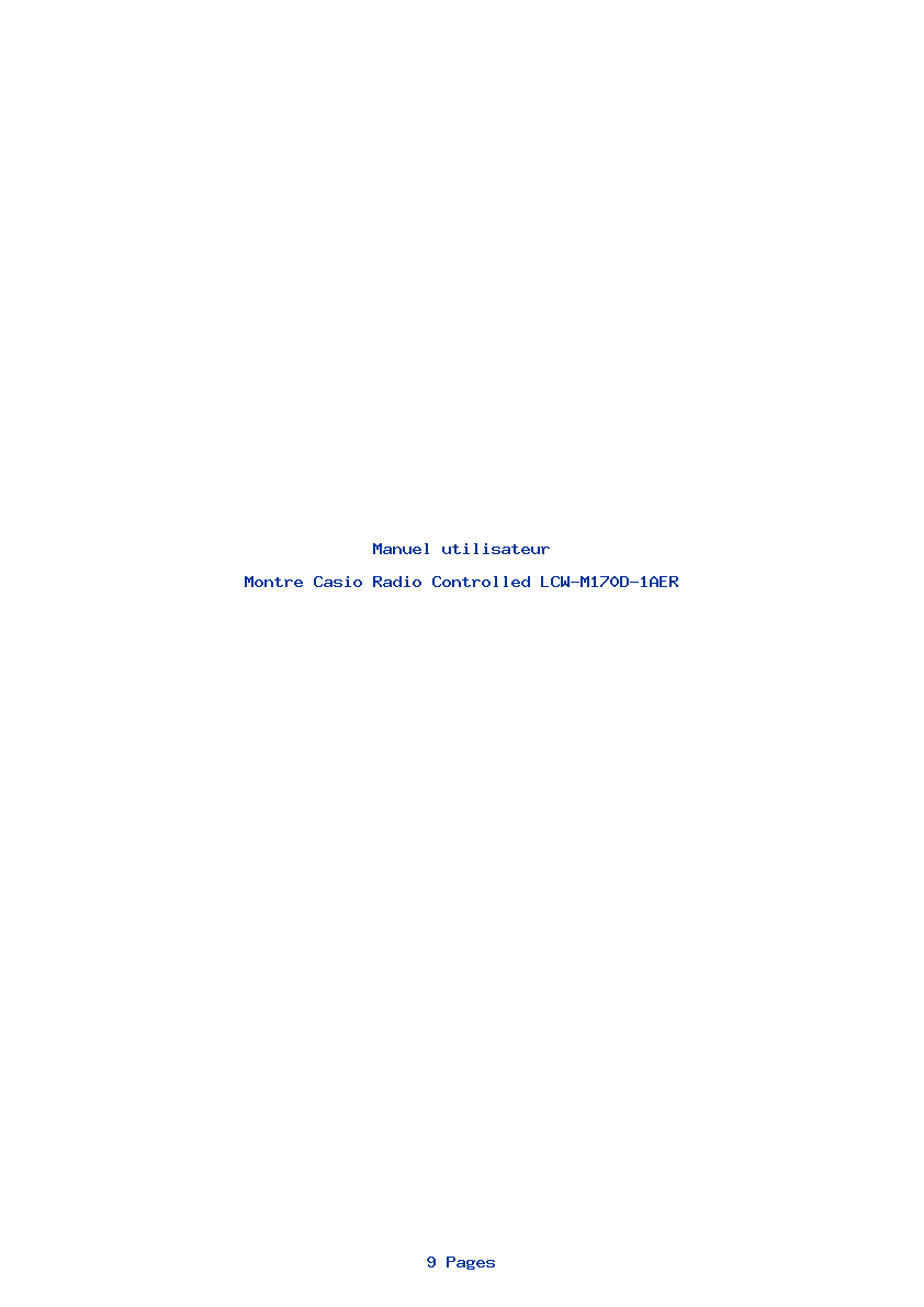 Page 1 de la notice Manuel utilisateur Casio Radio Controlled LCW-M170D-1AER