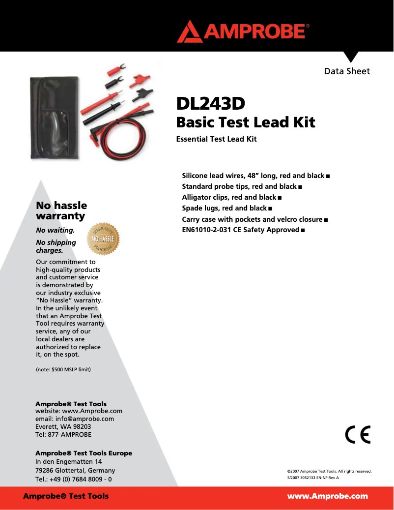 Page 1 de la notice Manuel utilisateur Amprobe DL243D