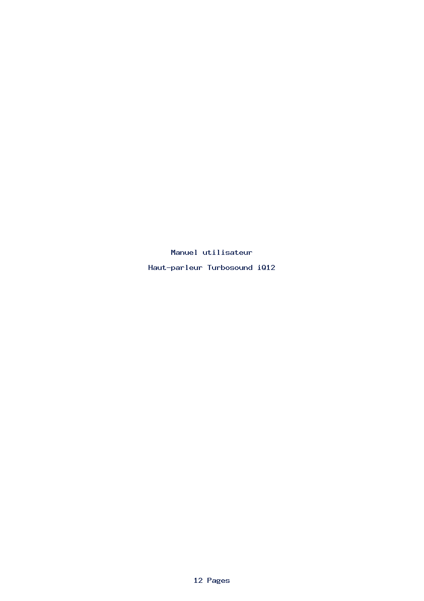 Page 1 de la notice Manuel utilisateur Turbosound iQ12