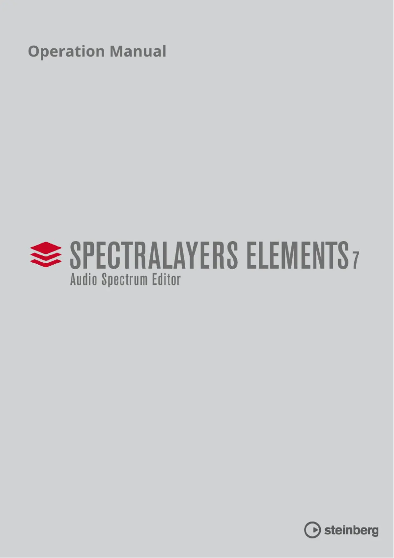 Page 1 de la notice Manuel utilisateur Steinberg SpectraLayers Elements 7