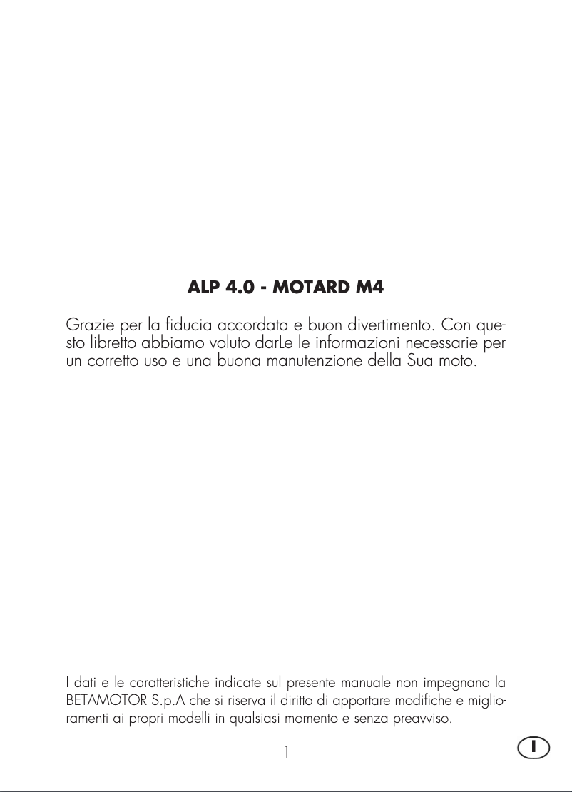 Page 1 of the manual User Manual Beta Alp 4.0