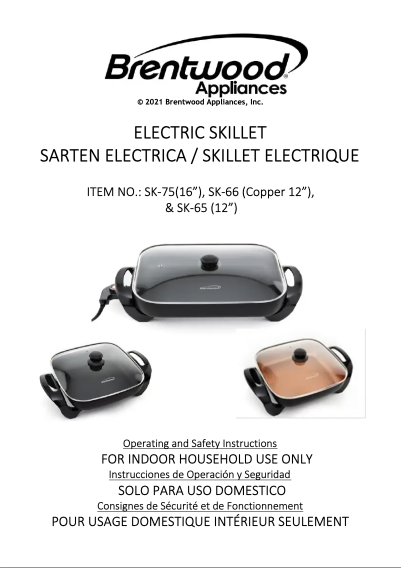 Page 1 de la notice Manuel utilisateur Brentwood SK-66