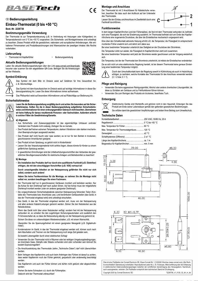 Page 1 de la notice Manuel utilisateur BaseTech BT-2226738