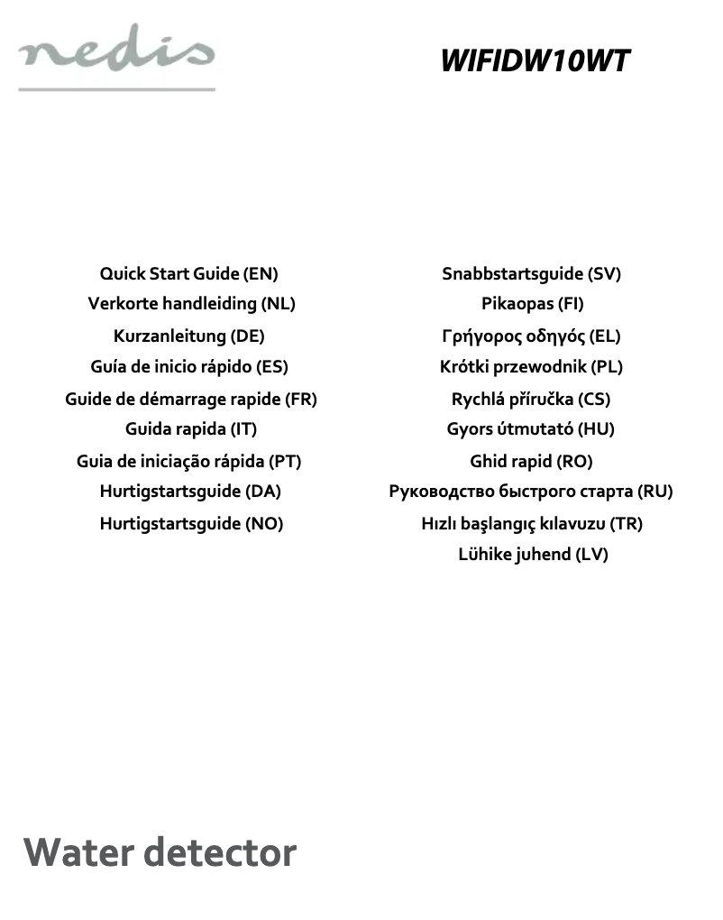 Page 1 de la notice Manuel utilisateur Nedis WIFIDW10WT