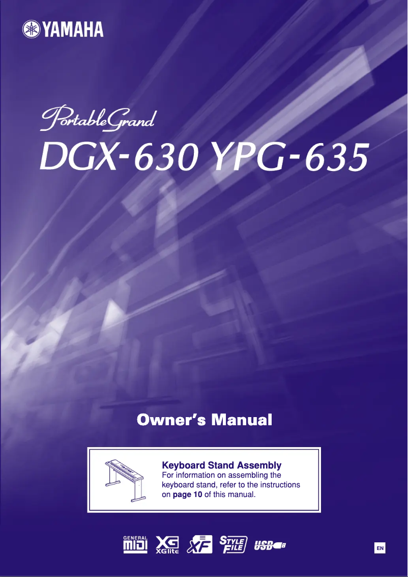 Page 1 of the manual User Manual Yamaha YPG-635