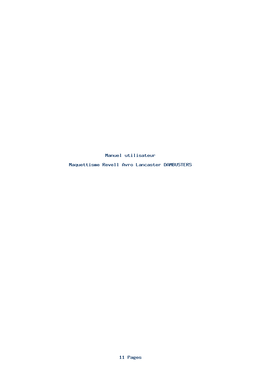 Page 1 de la notice Manuel utilisateur Revell Avro Lancaster DAMBUSTERS