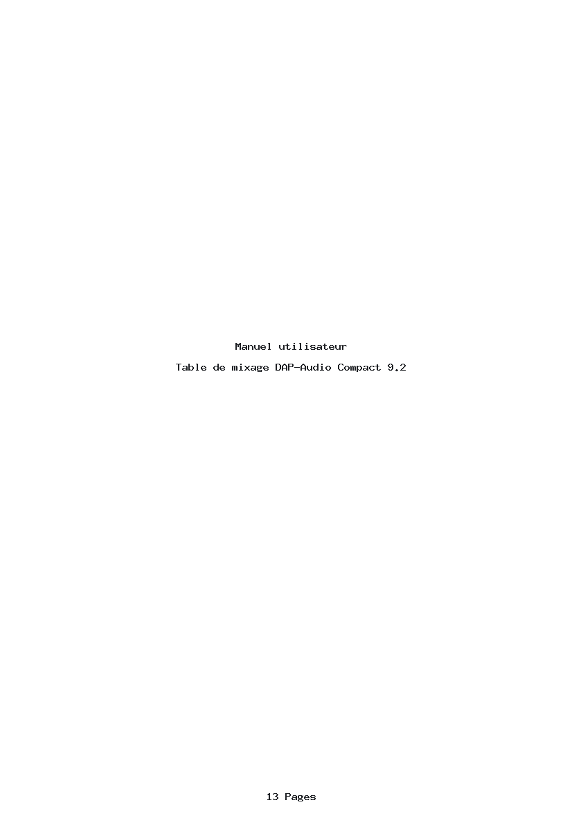 Page 1 de la notice Manuel utilisateur DAP-Audio Compact 9.2