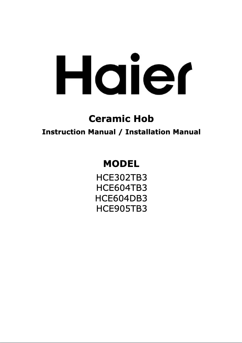 Página 1 del manual Manual de usuario Haier HCE604DB3