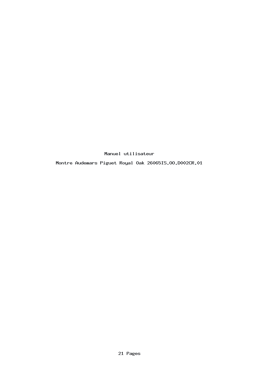 Page 1 de la notice Manuel utilisateur Audemars Piguet Royal Oak 26065IS.OO.D002CR.01
